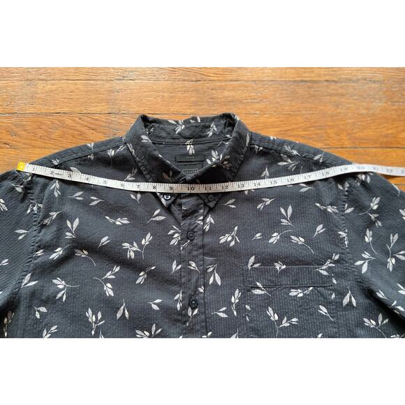 14th & UNION Trim Fit Gray Textured Floral Button Down Shirt sz XL - Picture 10 of 11